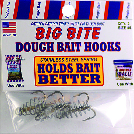 Magic Bait Big Bite Dough Bait Hook, Treble, Bronze, Size 6, 3 Per Pack, 32-48