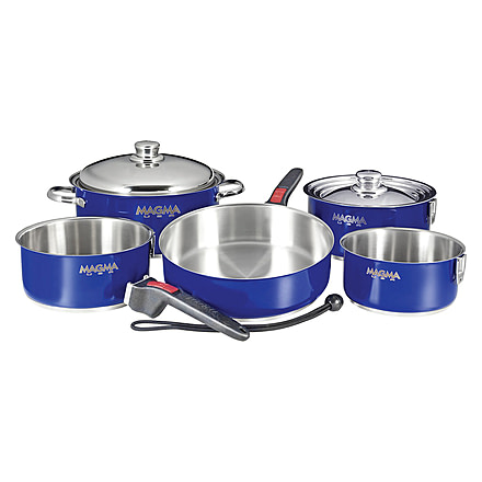 Magma Non Induction Cookware Set, 10 Piece, Cobalt Blue, A10-360L-CB