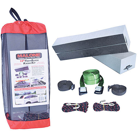 Malone Auto Racks Deluxe Kayak Carrier w/Tie-Downs, 18in Foam Block, Clamshell Packaging, MPG186