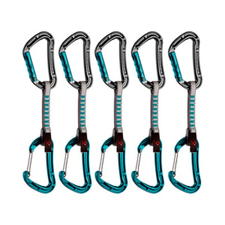 Mammut 5er Pack Bionic Express Set Straight Gate/Wire Gate, Basalt/Aqua, 10 cm, 2040-01651-32158-10