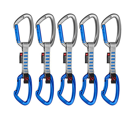Mammut 5er Pack Crag Indicator Express Set Straight Gate/Bent Gate, Straight Gate/Bent Gate, Silver-Ultramarine, 10 cm, 2040-02111-31200-10