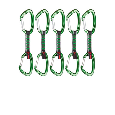 Mammut 5er Pack Crag Indicator Wire Express Sets Quickdraws-Green-10 cm