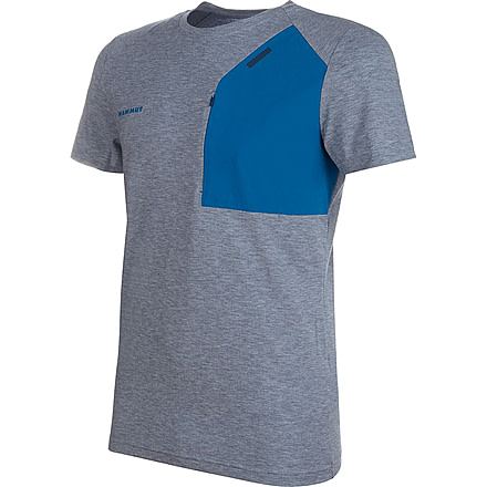 Mammut Crashiano Pocket T-Shirt - Mens, Wing Teal Melange/Sapphire, Medium, 1017-00920-50258-114