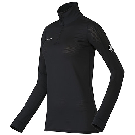 Mammut Go Dry Zip Longsleeve - Womens-Black-X-Large
