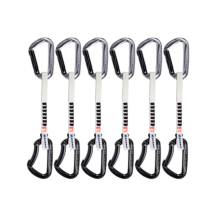 Mammut Nordwand Key Lock Quickdraws - 6 Pack, Straight Gate/Bent Gate, Silver/Black, 15 cm, 2040-01722-31261-15
