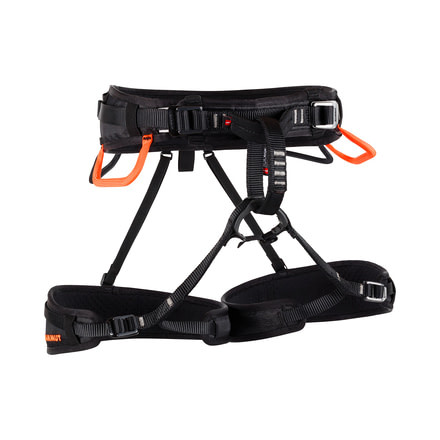 Mammut Ophir 4 Slide Harness, Black/Safety Orange, Extra Small/Medium, 2020-00841-00430-120