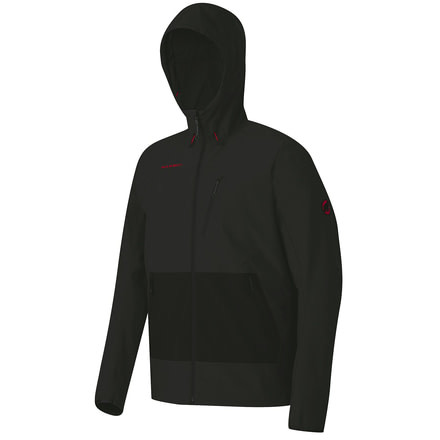 Mammut Runbold SO  Hooded Jacket - Mens-Graphite/Black-Medium