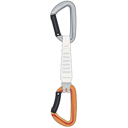 Mammut Sender Keylock 12 cm Quickdraw, Straight Gate/Bent Gate Key Lock, Light Grey/Gold, 2040-02700-33272-74