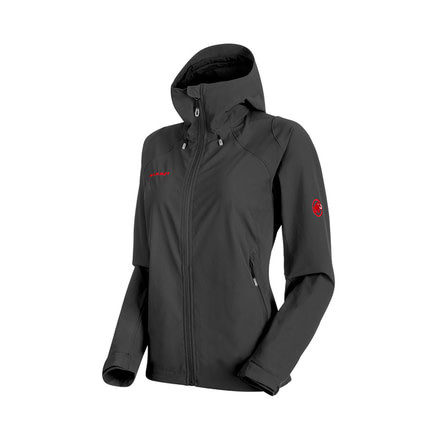 Mammut Womens Runbold Trail SO Hooded Jacket, Graphite, Extra Large, 1011-23181-0121-116