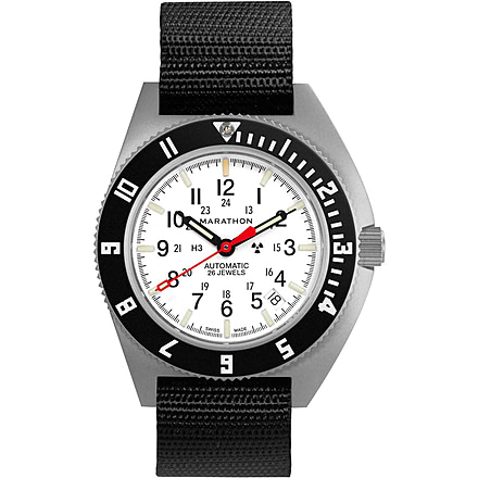Marathon Arctic Steel Navigator w/ Date Automatic Unisex Watches, 41mm, Sapphire, Ballistic Nylon Strap, Black, WW194030SS-0501