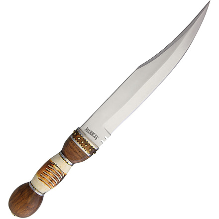 Marbles Bowie Knife, 11.75 satin finish stainless clip point blade, Burnt bone and wood handle, # 12 / MR570