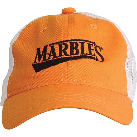 Marbles Cap, Orange And White, Mesh Back Embroidered Marbles Logo, One Size Fits Most, MRHAT2