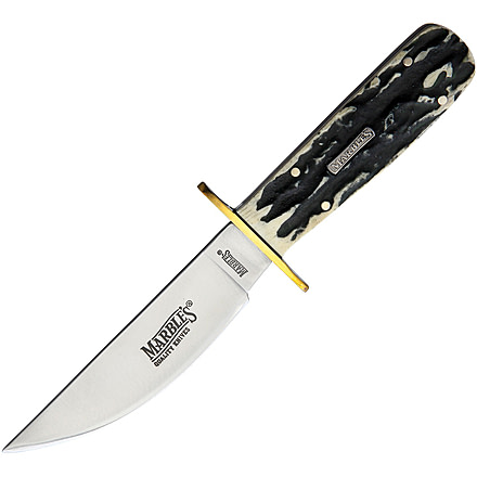Marbles Cowboy Skinner Stag Bone Knife, 4.5 satin finish stainless blade, Black stag bone handle, KE34 / MR476
