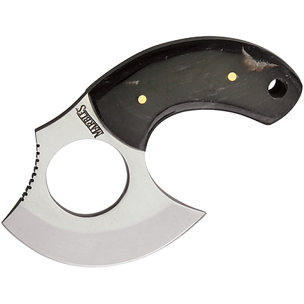 Marbles Horn Skinner Knife, 4.25in Overall, 2.63in Satin SS Blade, Horn Handle, Brown Leather Sheath, MR452 /EG-733