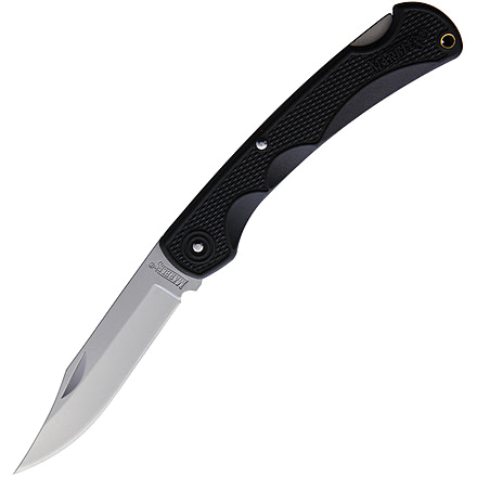 Marbles Lockback Black Folding Knife, 3.75 bead blast finish stainless clip point blade, Black checkered synthetic handle, BF210639 MR564 BLACK