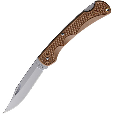 Marbles Lockback Desert Tan Folding Knife, 3.75 bead blast finish stainless clip point blade, Desert tan checkered synthetic handle, BF210639 MR566 DESERT TAN