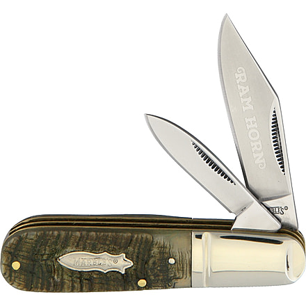 Marbles Ram's Horn Small Barlow Folding Knife,Stainless Steel,Standard Edge,Clip and Pen,Mirror Polish MR365