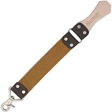 Marbles Small Razor Strop, 15.75in, Leather, Double-Sided Leather, One 8.5in And 4.5in, SS Swivel Hook, MR542