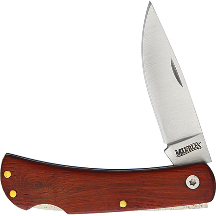 Marbles Wood Lockback Folding Knife, 2.5 satin finish stainless blade, Brown wood handle, PK2632 / MR470