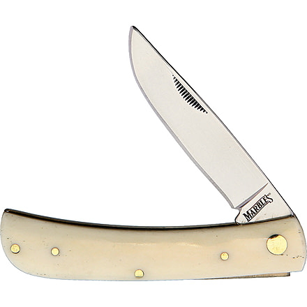 Marbles Work Knife White Smooth Bone, Mirror finish stainless blade, White smooth bone handle, PK114WH