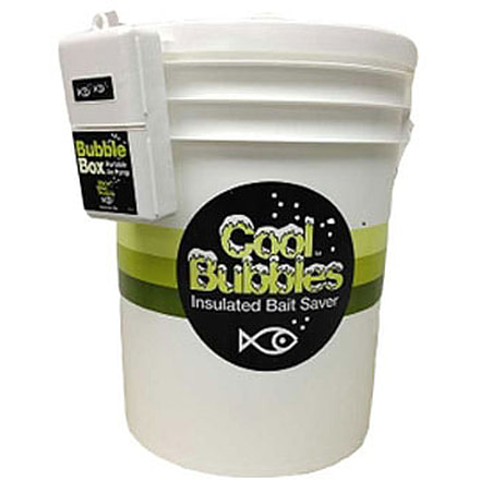 Marine Metal Products Cool Bubbles 5 Quart Insulated Aerated Bait Container w/B-11 Model Pump, White, CB-115