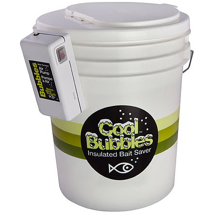 Marine Metal Products Cool Bubbles 5 Quart Insulated Aerated Bait Container w/B-3 Model Pump, White, CB-35