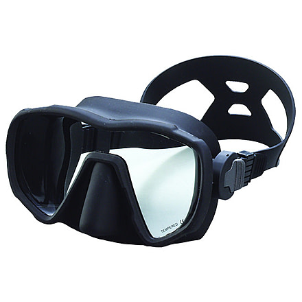 Marine Sports Mask Frameless Single Pane Lens - Hd Tempered Glass - Black, 4038BK