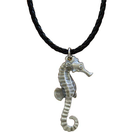 Marine Sports Seahorse Pewter Pendant with 18in Black Braided Cord, 2221-10