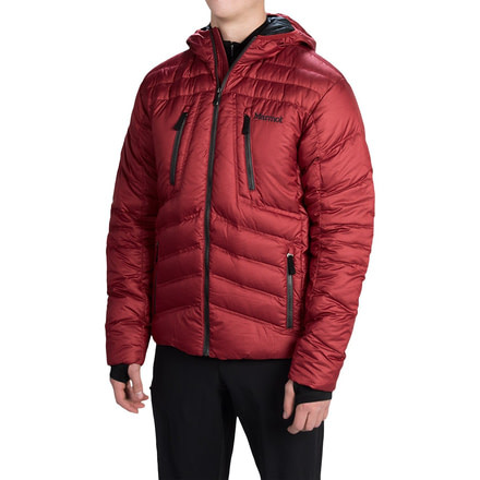 Marmot Aerial Hoody Down Jacket - Men's -Dark Crimson-Medium
