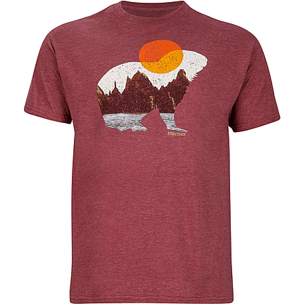 Marmot Alpine Zone Short Sleeve Tee - Men's-Burgundy Heather-2XL