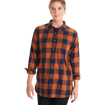 Marmot Anderson Lightweight Flannel Tunic - Womens, Arctic Navy/Copper, Medium, M10486-20535-M