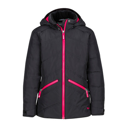 Marmot Demo, Girl's Val D'Sere Jacket, Black/Bright Ruby, M, 76680-1853-DEMO