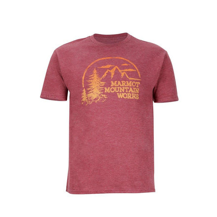 Marmot Halation Tee Short Sleeve - Men's -Burgundy Heather-Large