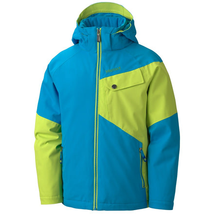 Marmot Mantra Jacket - Boy's-Methyl Blue/Green Lime-Medium