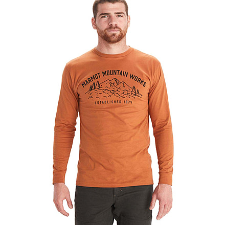 Marmot Mountain Works Tee Long Sleeve - Mens, Copper, Large, M13274-7160-L