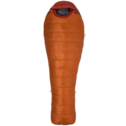 Marmot Never Summer Sleeping Bag, Tangelo/Auburn, Reg 6ft0in/Left Zip, 29920-9911-LZ