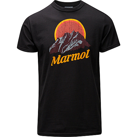 Marmot Organic Short Sleeve T-Shirt Pikes - Mens, Black, Medium, 900994-001-M