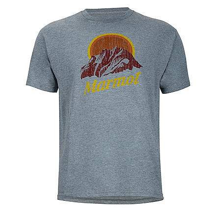 Marmot Pikes Peak Short Sleeve Tee - Mens, Ash Heather, 2XL, 900461-1507-XXL