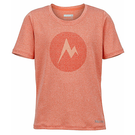 Marmot Post Time Short Sleeve Tee - Girl's -Large-Emberglow Heather
