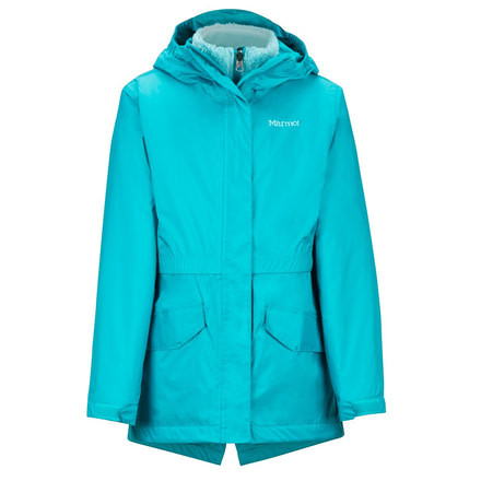 Marmot PreCip Eco Comp Jacket - Girls, Blue Tile, Extra Large, 46540-2445-XL