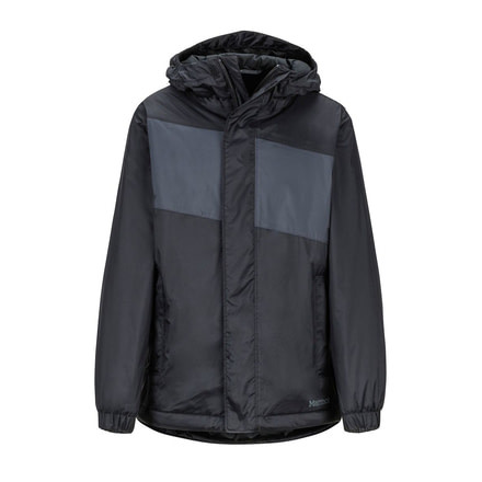 Marmot PreCip Eco Insulate Jacket - Boy's, Small, Black/Dark Steel, 46060-1121-S