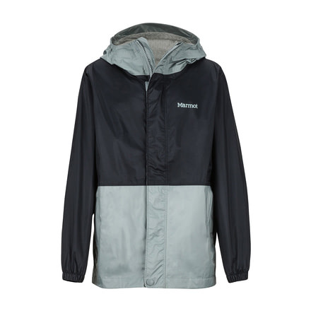 Marmot PreCip Eco Jacket - Boys, Black/Grey Storm, Extra Large, 41000-1792-XL