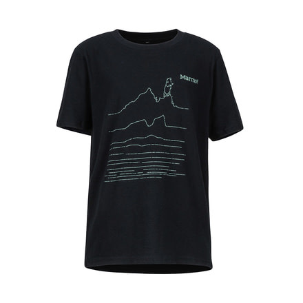 Marmot Purview Tee Short Sleeve - Boys, Black Heather, Extra Large, 42820-5608-XL
