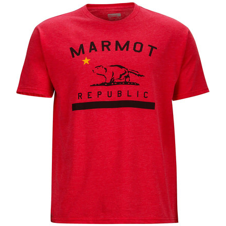 Marmot Republic Short Sleeve Tee - Men's-Red Heather-Large