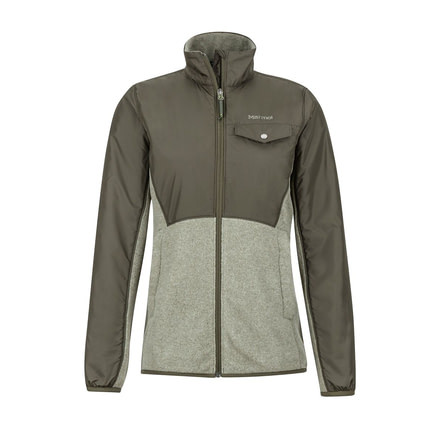 Marmot Tech Sweater - Womens, Dusty Olive Heather/Forest Night, M, 89350-4917-M
