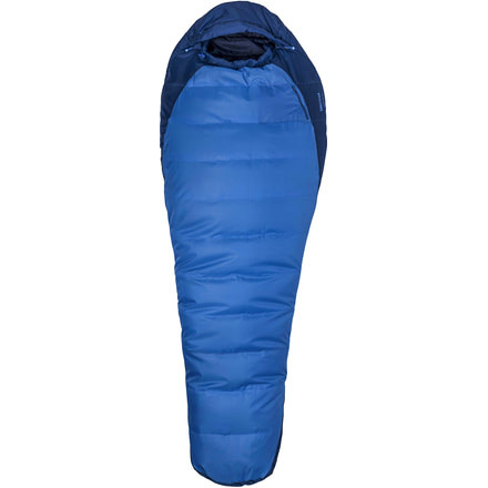 Marmot Trestles 15 Sleeping Bag Synthetic, Long, Right, Cobalt Blue/Blue Night, 889169893407