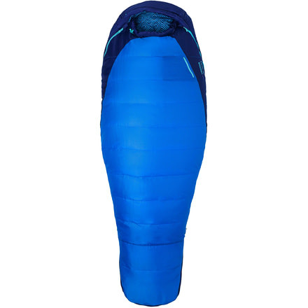 Marmot Trestles 15 Sleeping Bag Synthetic - Womens, Long, Left, French Blue/Harbor Blue, 889169893452