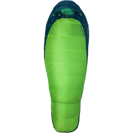 Marmot Trestles 30 Women's Sleeping Bag Synthetic, Regular, Right, Greenery/Deep Teal, 23600-4896-RZ