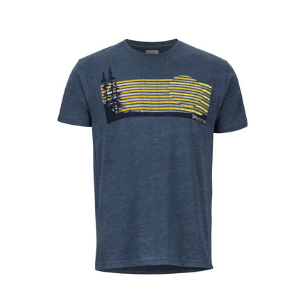 Marmot Verge Tee Short Sleeve - Mens, Navy Heather, Large, 49370-8550-L