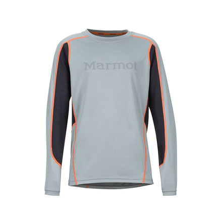 Marmot Windridge Graphic Long Sleeve - Boys, Grey Storm/Dark Steel, Large, 50310-1819-L